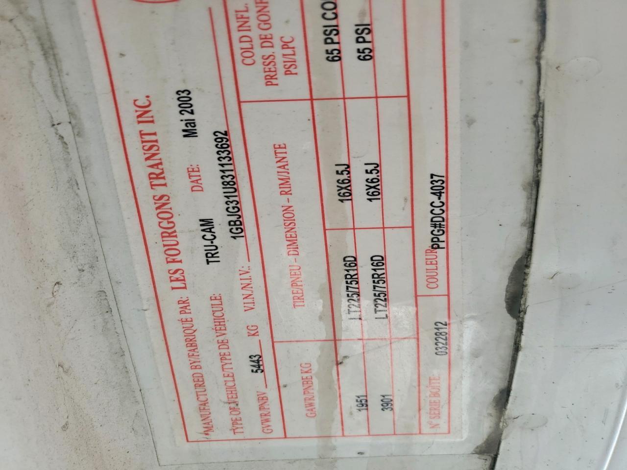2003 Chev Express G3500