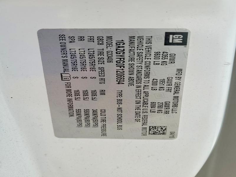 2015 Chevrolet Express G3500 lt