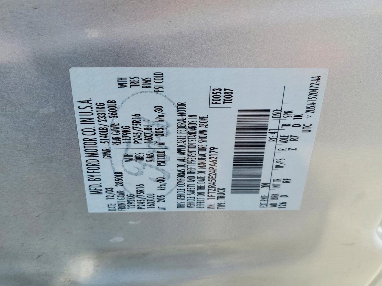 2004 Ford Ranger Super cab