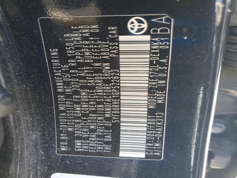 2016 Toyota Corolla le