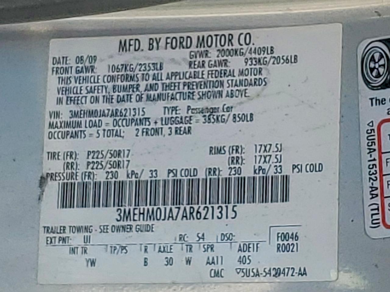 2010 Mercury Milan Premier