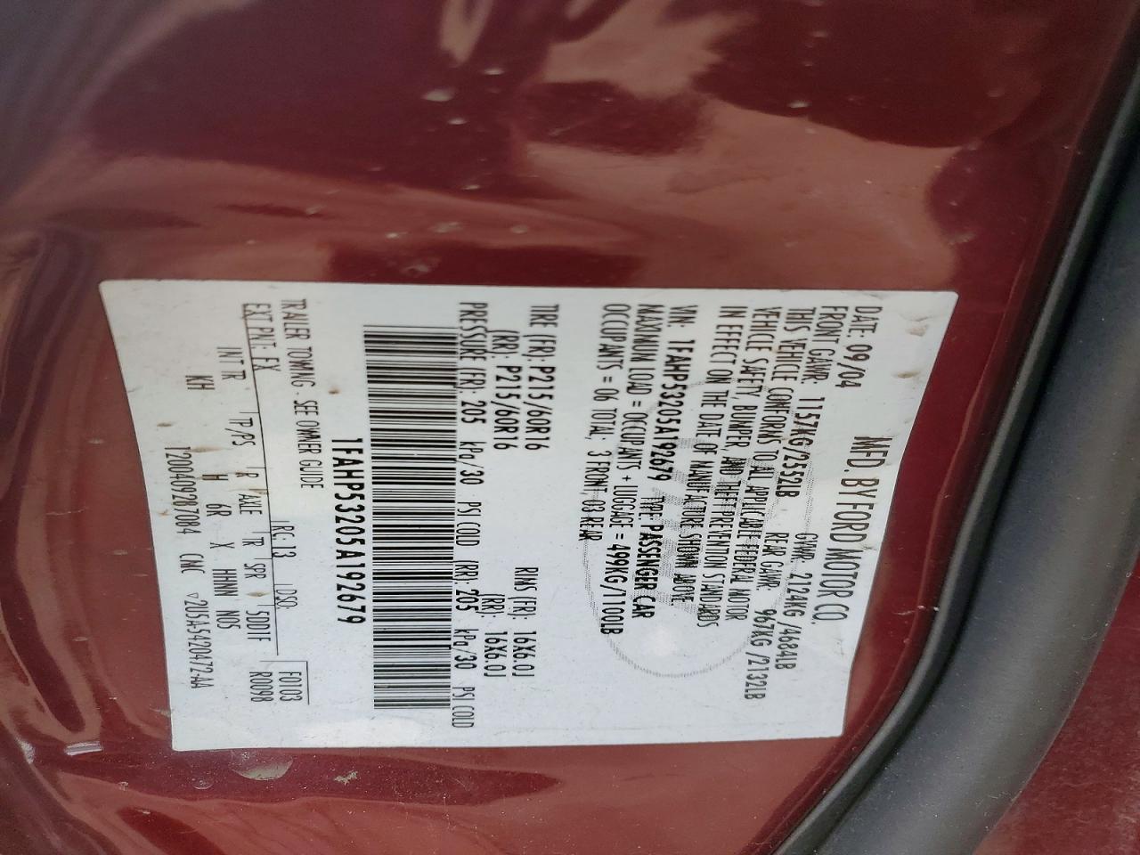 2005 Ford Taurus se