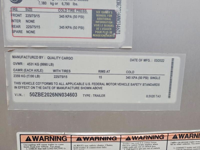 2022 Quality ITY Cargo Enclosed Cargo Trailer