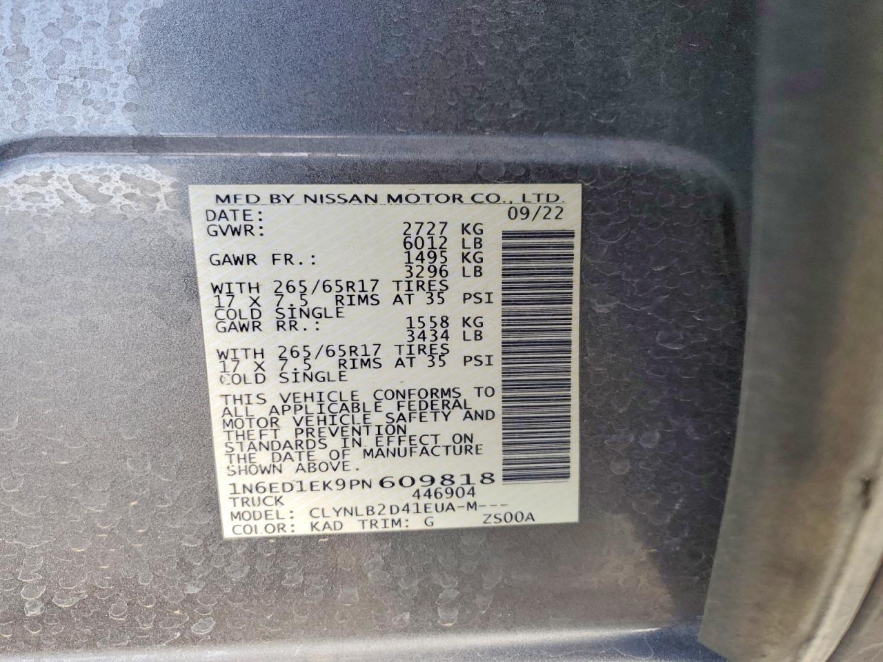 2023 Nissan Frontier SV