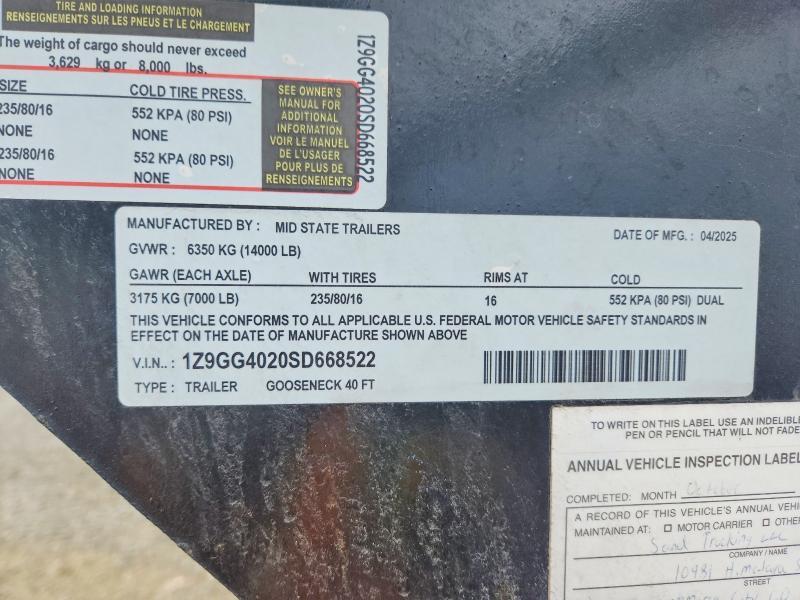 2025 Midstate Gooseneck Flatbed Trailer