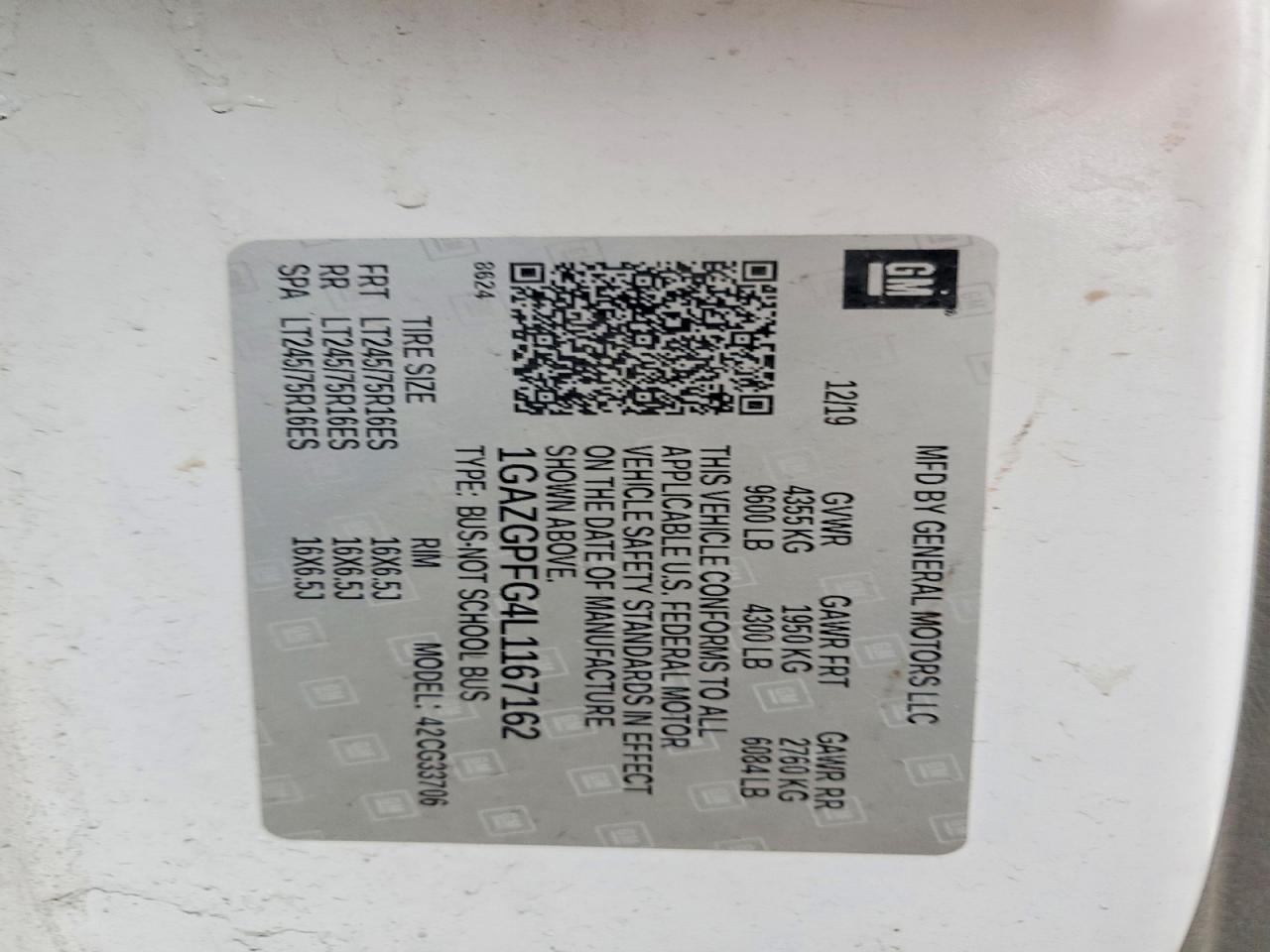 2020 Chevrolet Express G3500 LT