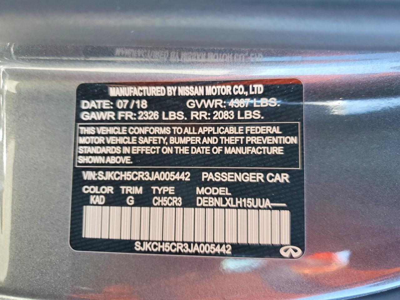 2018 Infinity Qx30 Pure