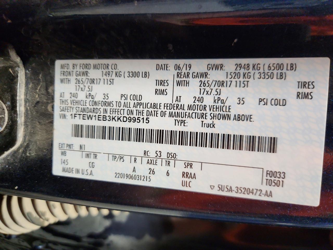 2019 Ford F150 Supercrew