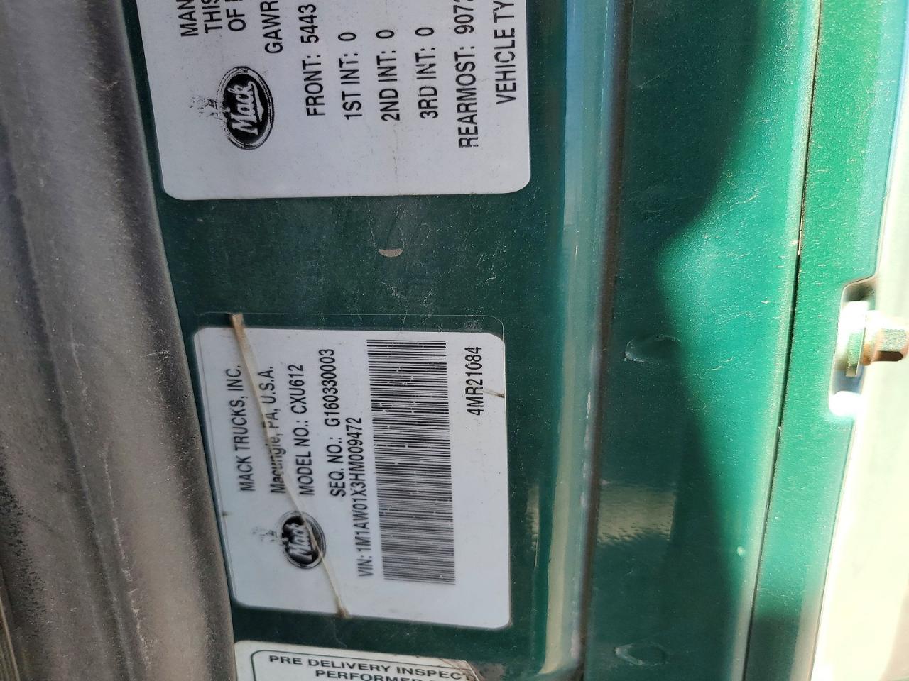 2017 Mack 600 CXU600