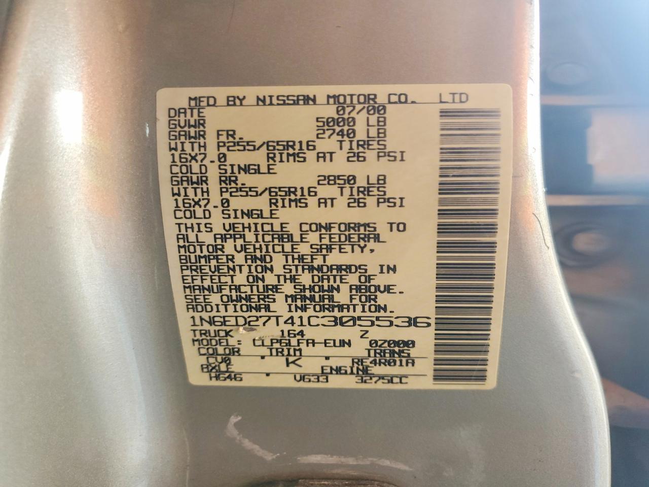 2001 Nissan Frontier XE