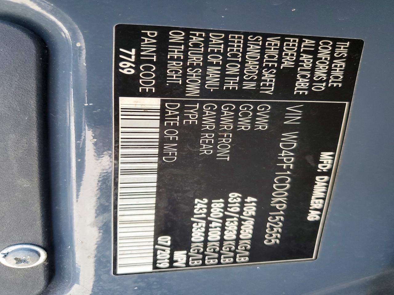 2019 Mercedes-Benz Sprinter 2500 Delivery Van