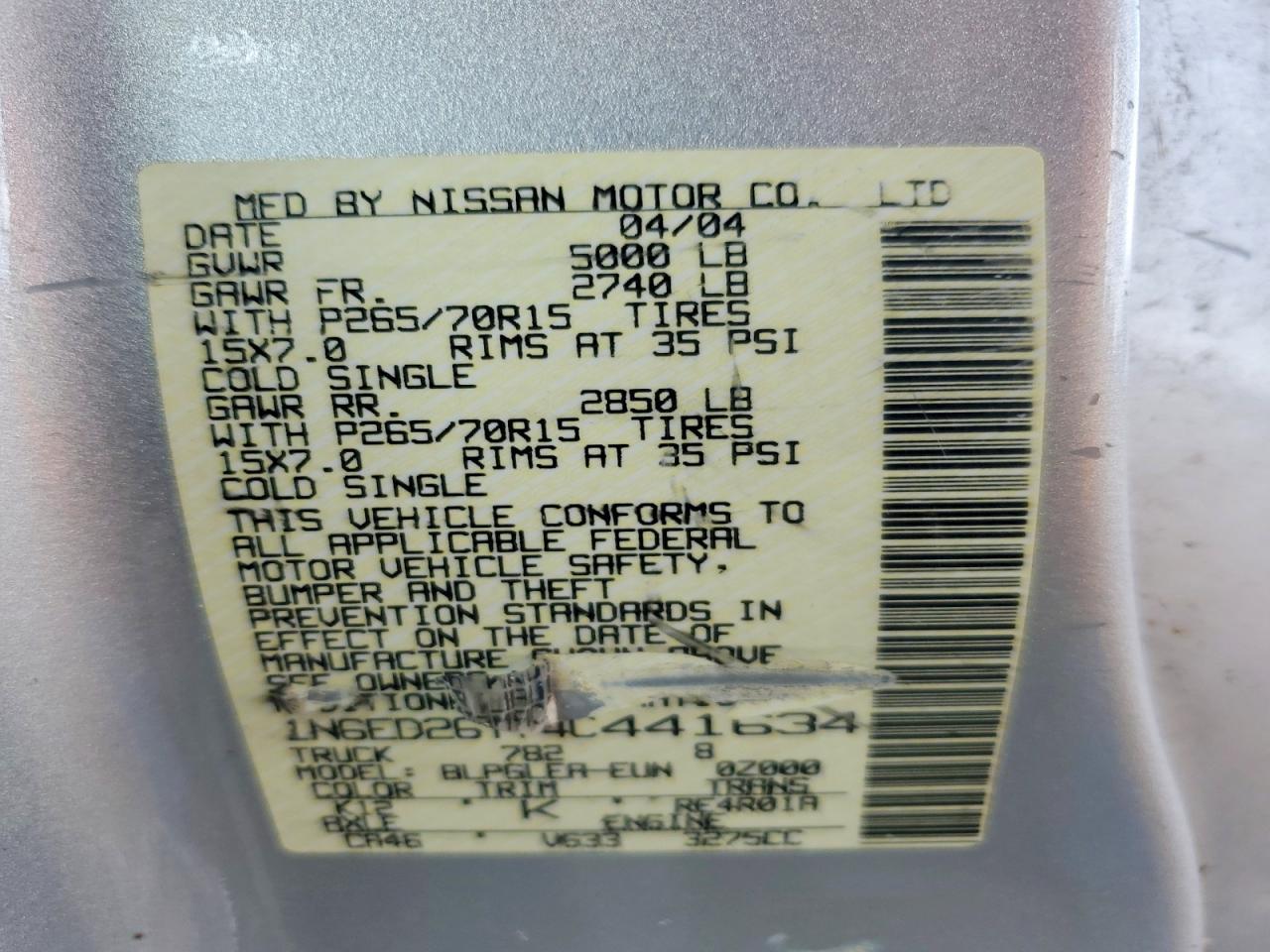 2004 Nissan Frontier XE-V6 Desert Runner