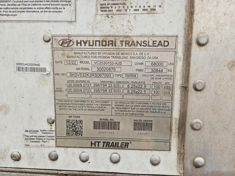 2024 Hyundai Translead VC2530152-AJS DRY Van Trailer
