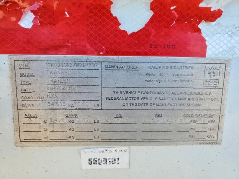 2018 Trlk 2018 Trail King TK60SSD 413 Side Dump Trailer