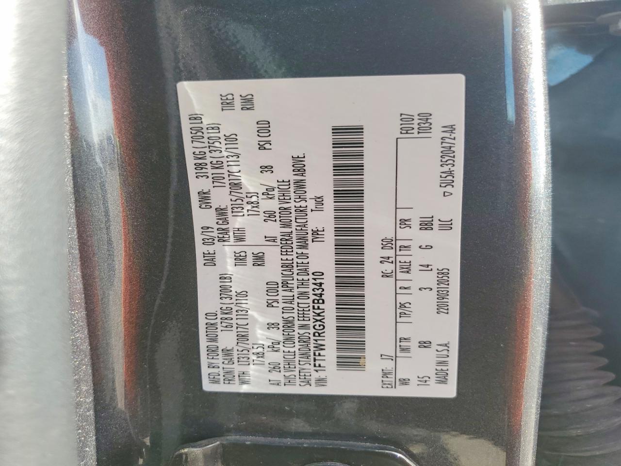 2019 Ford F150 Raptor
