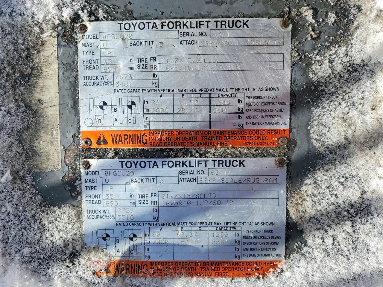 2014 Toyota 8FGCU20 Forklift
