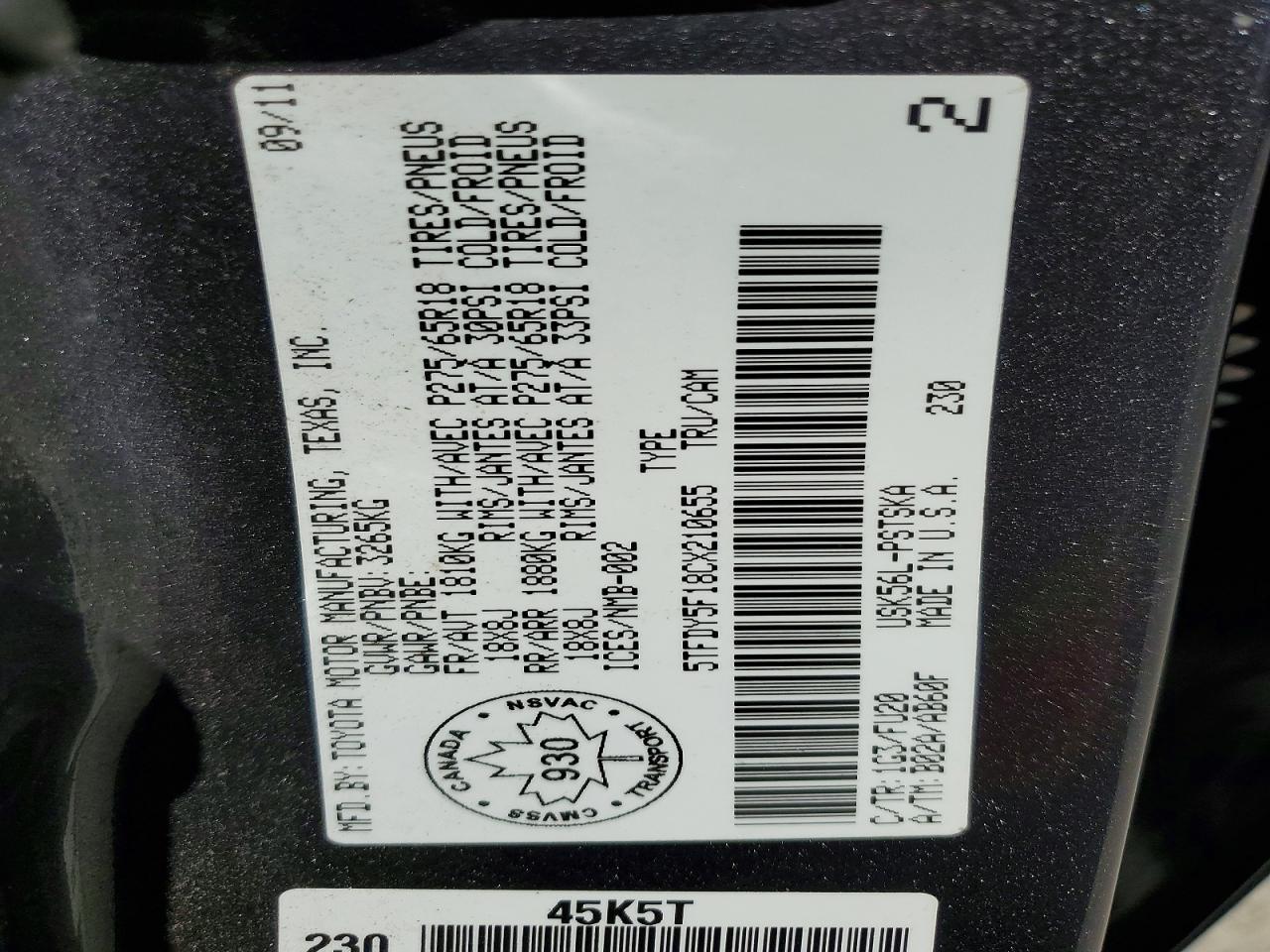 2012 Toyota Tundra Grade