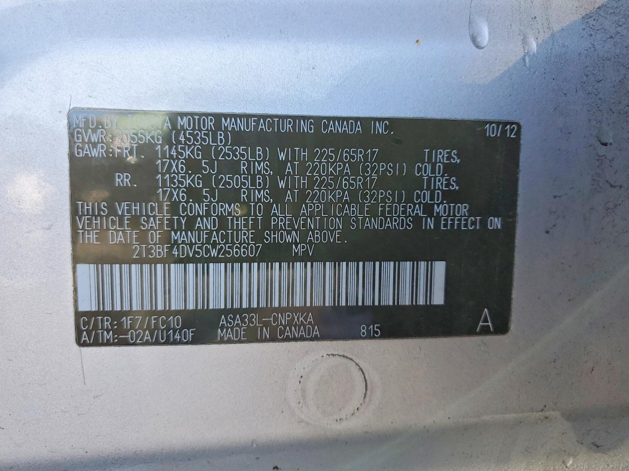 2012 Toyota Rav4 Base