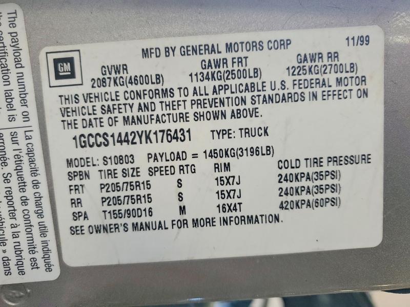 2000 Chevrolet S Truck S10
