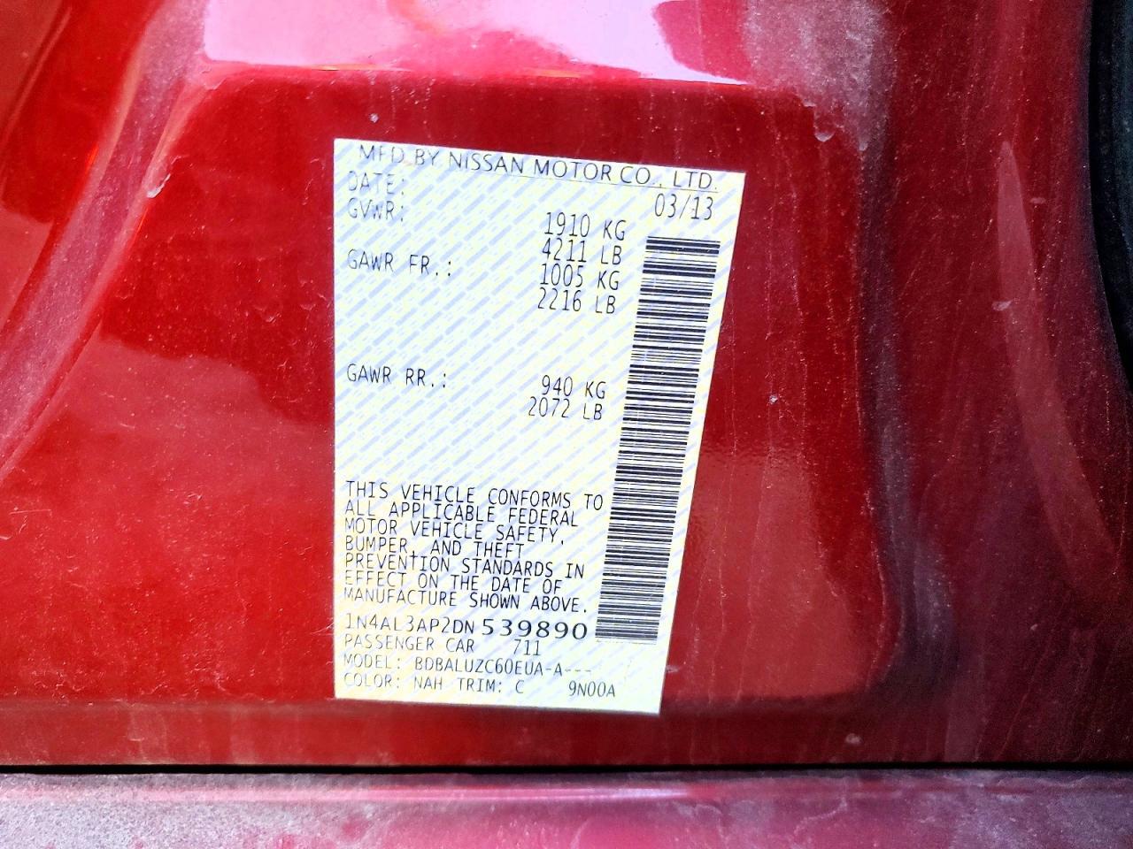 2013 Nissan Altima 2.5 sv