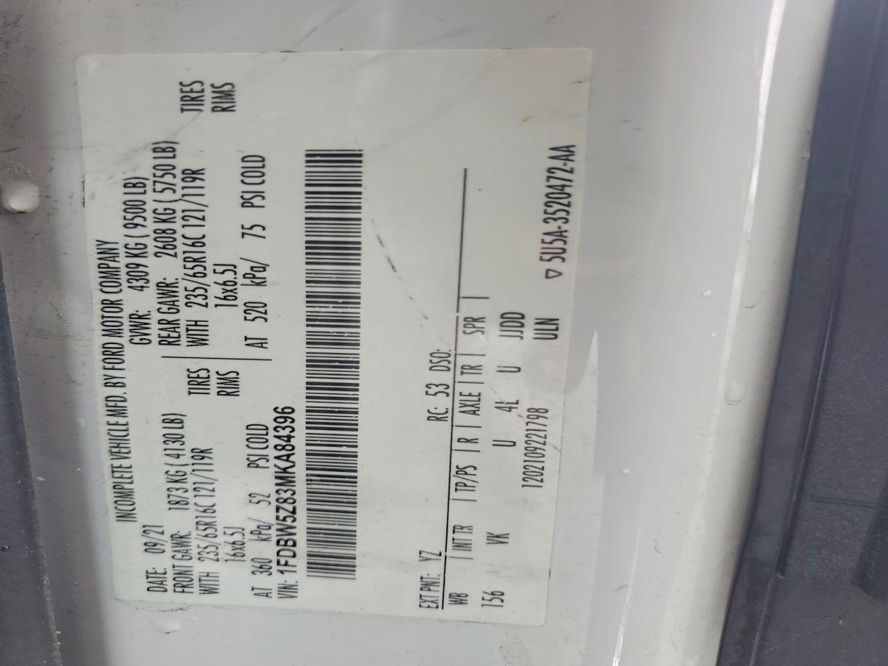 2021 Ford Transit Delivery Truck