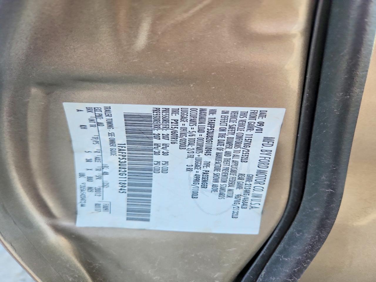2002 Ford Taurus se