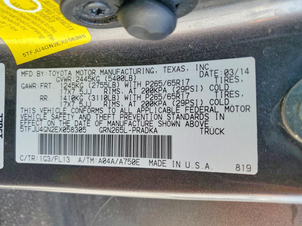 2014 Toyota Tacoma Prerunner V6
