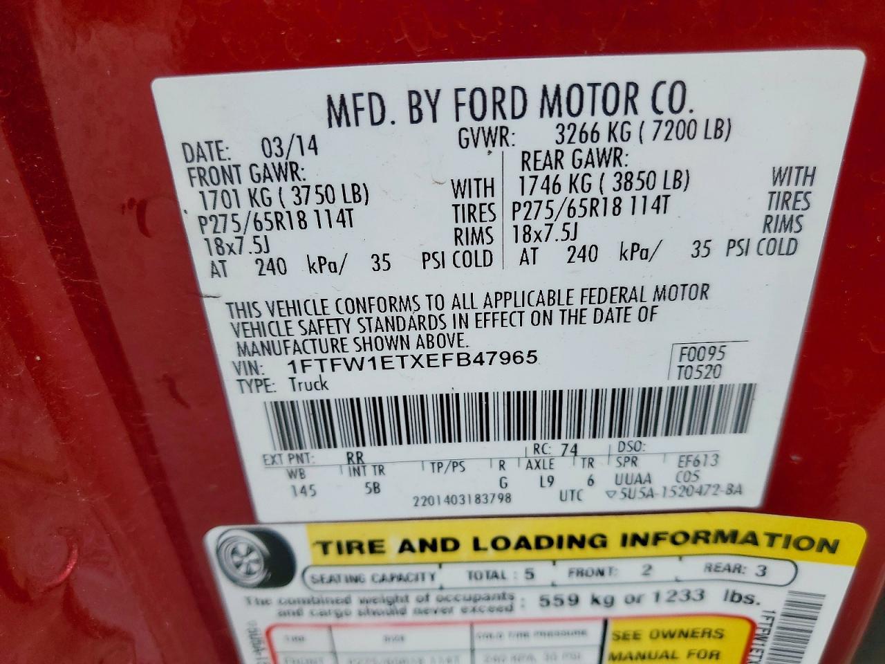 2014 Ford F150 Supercrew
