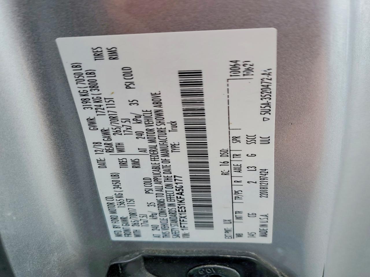 2019 Ford F150 Super Cab