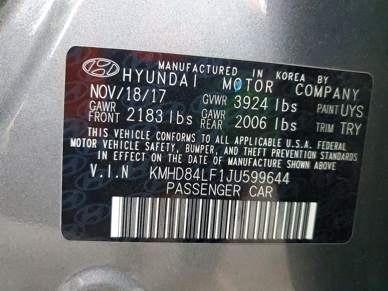 2018 Hyundai Elantra sel