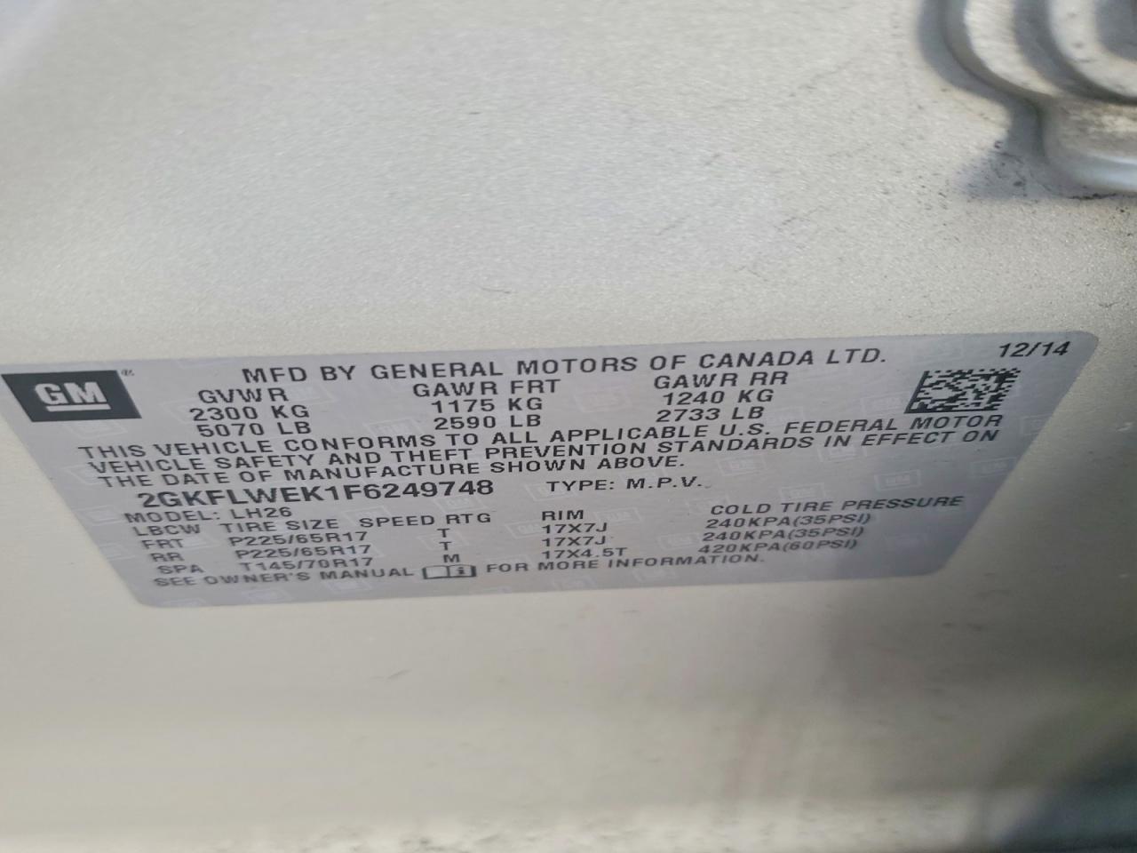 2015 GMC Terrain sle
