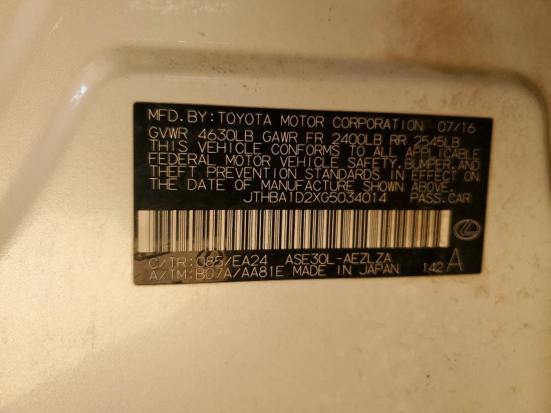 2016 Lexus Is 200t Base