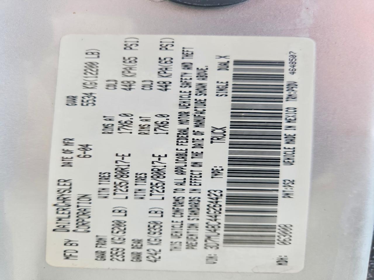 2004 Dodge RAM 3500 ST