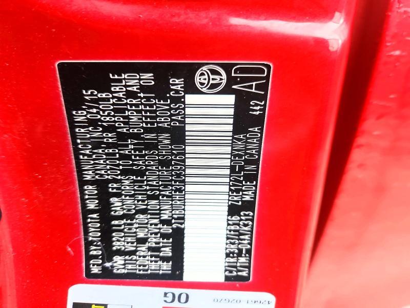 2015 Toyota Corolla le