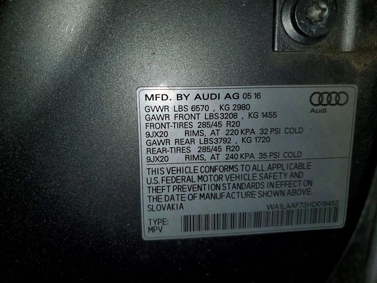 2017 Audi Q7 Premium Plus