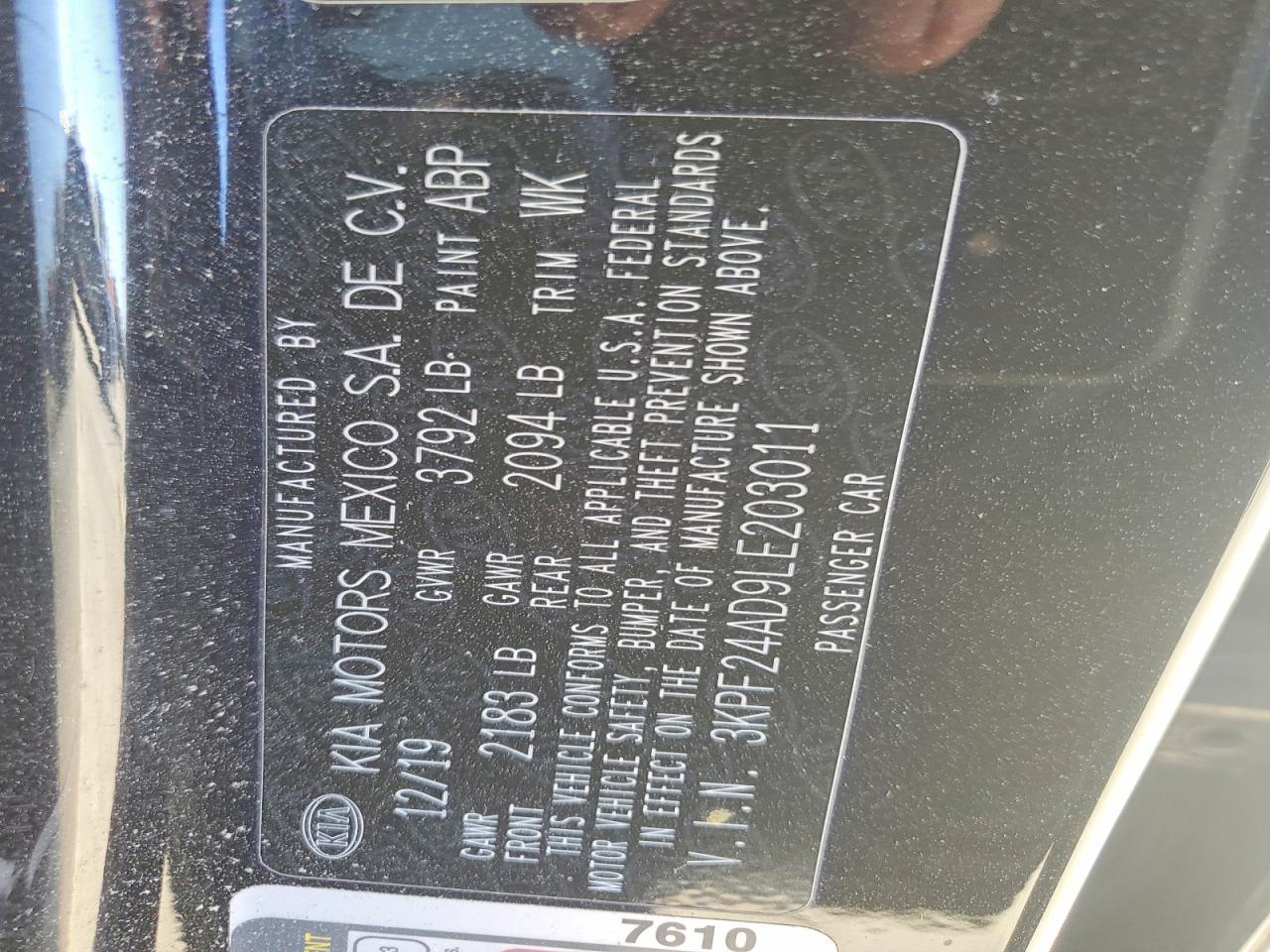 2020 KIA Forte lxs