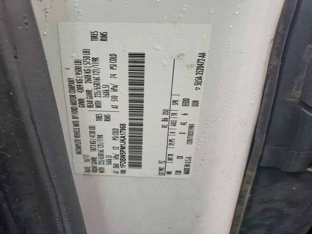 2018 Ford Transit Utility / Service Truck