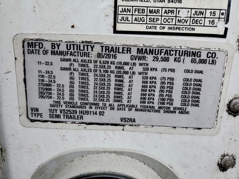2016 Utility VS2RA Refrigerated Van Trailer
