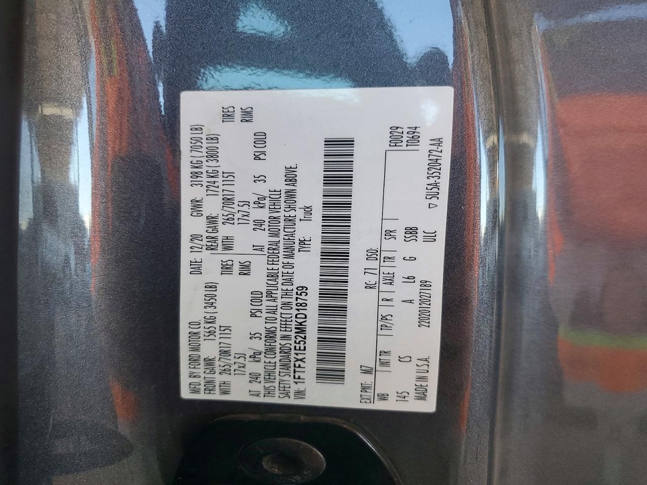 2021 Ford F150 Super Cab