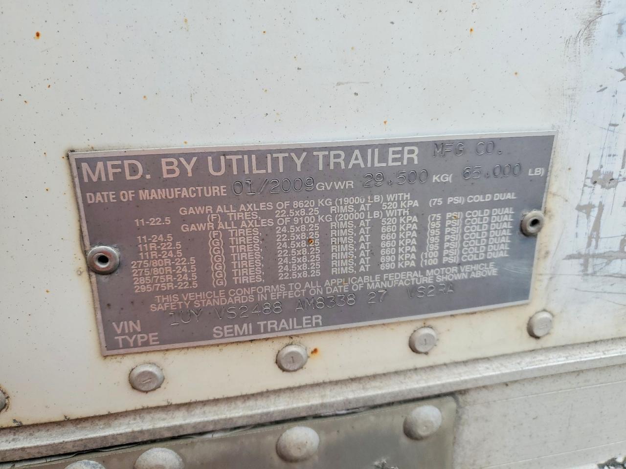 2010 Utility VS2RA Refrigerated Van Trailer