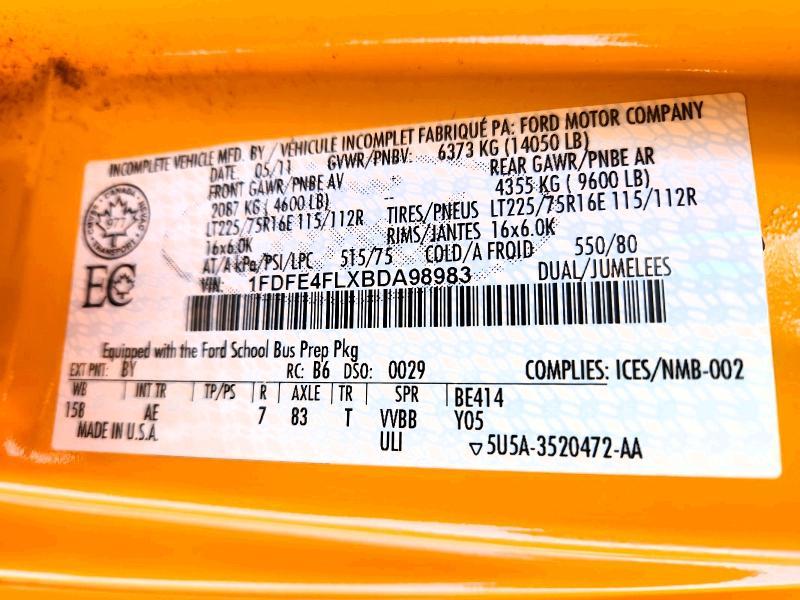 2011 Ford 2011 Collins Bantam E450-School Bus