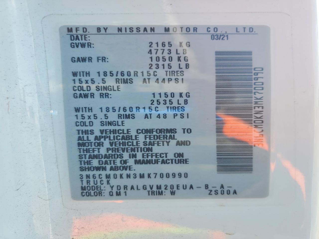 2021 Nissan NV200 SV