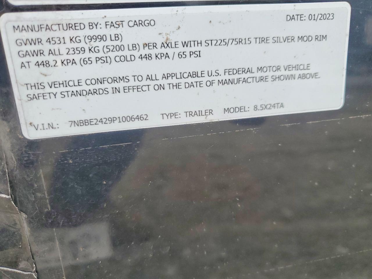 2023 Fast Cargo 8.5X24TA Enclosed Cargo Trailer