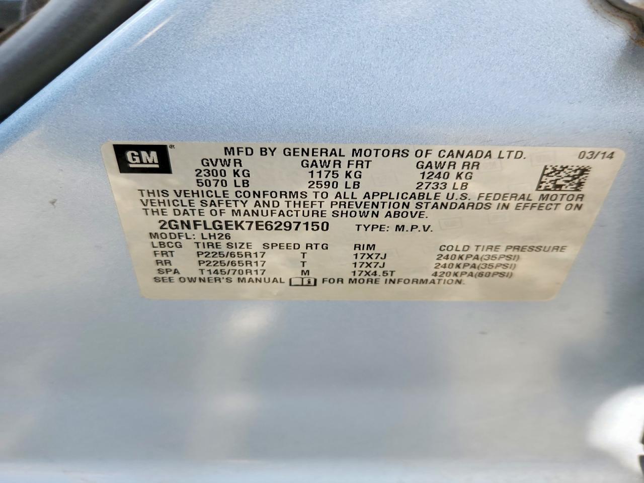 2014 Chevrolet Equinox lt