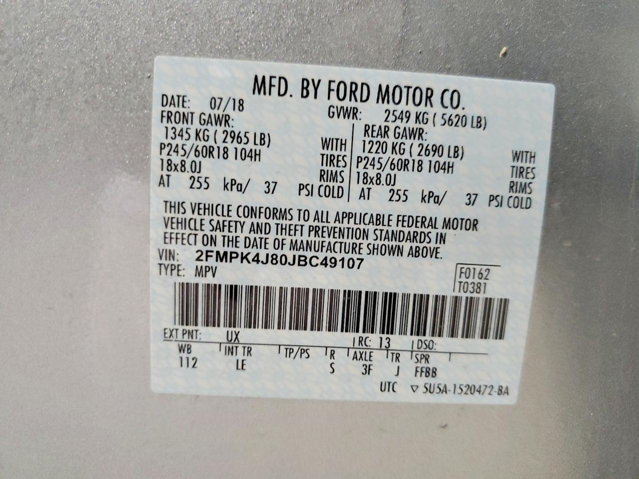 2018 Ford Edge sel