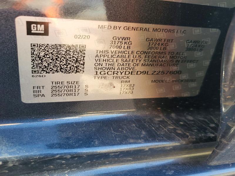 2020 Chev Silverado K1500 lt