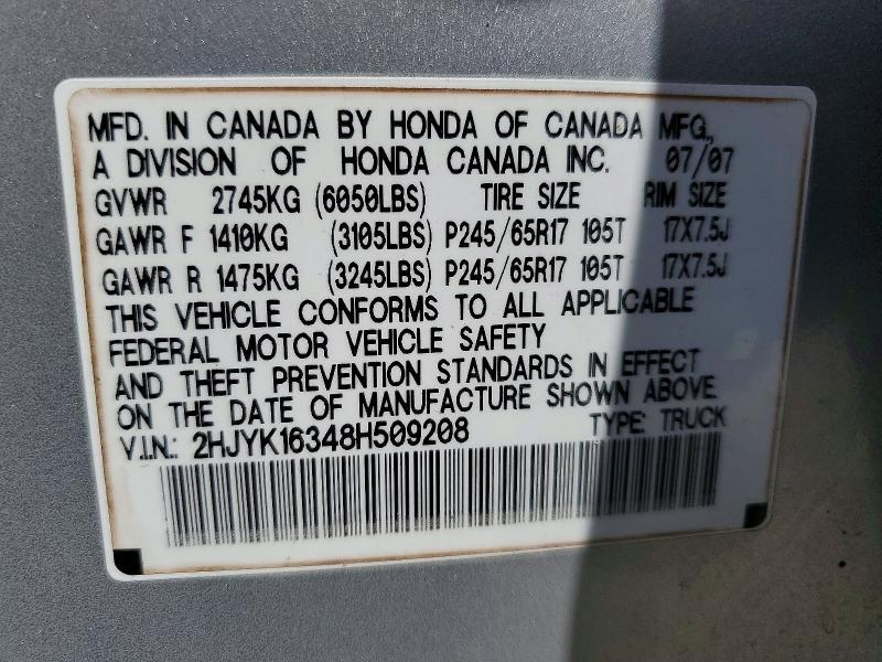 2008 Honda Ridgeline RTX