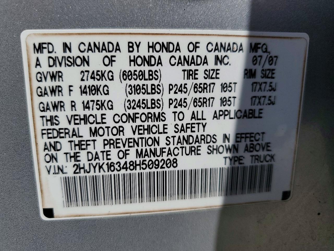 2008 Honda Ridgeline RTX