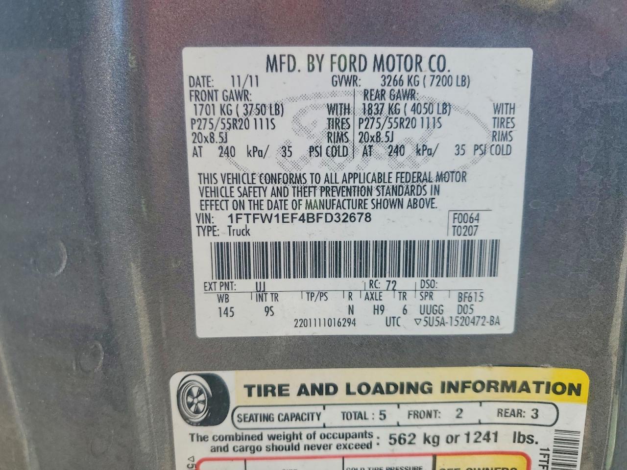 2011 Ford F150 Supercrew