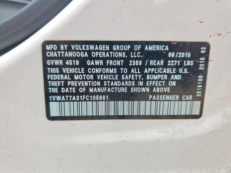 2015 Volkswagen Passat s